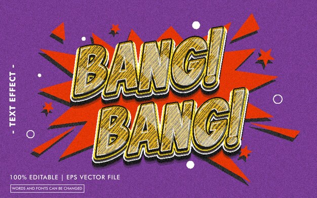 Vector bang! bang! text effect style