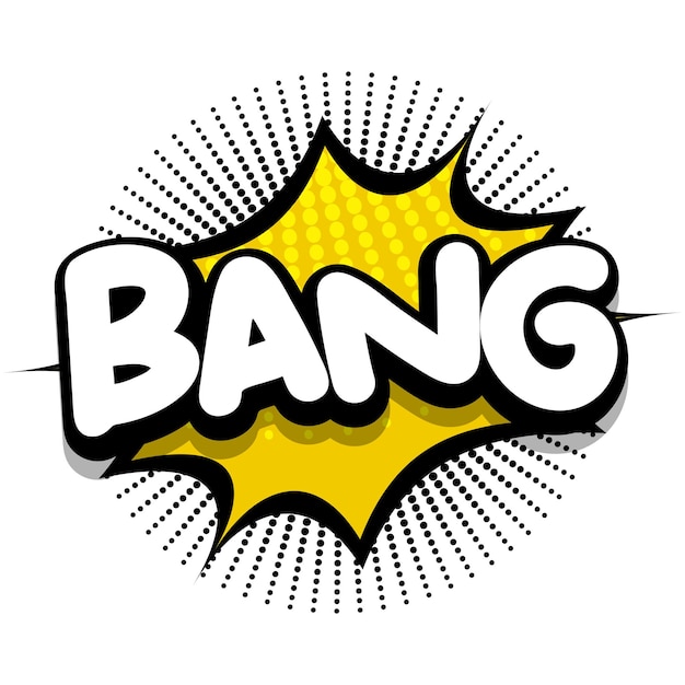 Bang comic book explosie zeepbel vectorillustratie