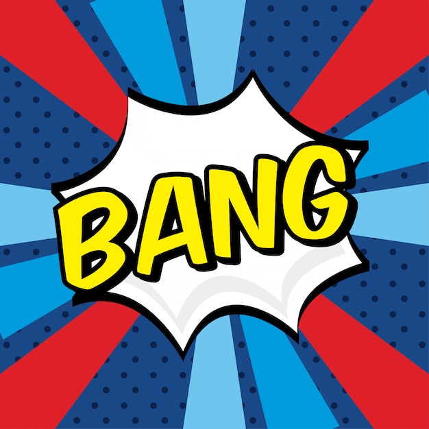 Bang comics icon over grunge background vector illustration