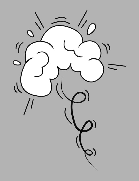 Эффект взрыва с белым облаком и спиральным следом изолированы Векторная иллюстрация в дизайне комиксов