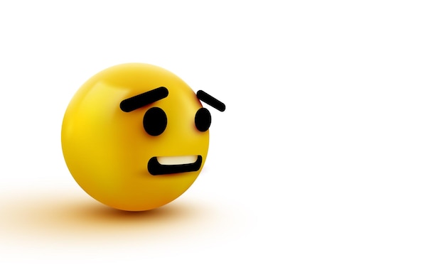 Bang emoji geïsoleerd op een witte achtergrond, geschokt emoticon