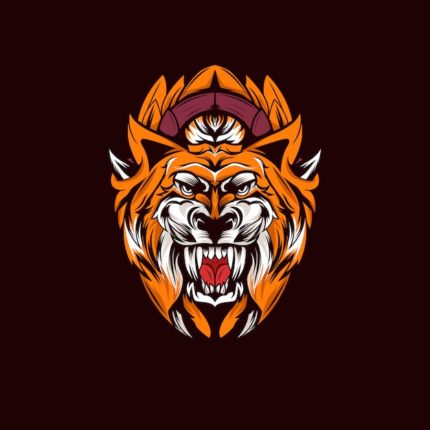 Vector bang tiger hoofd illustratie