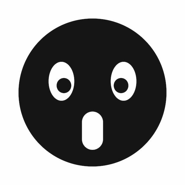 Bange emoticon met open mond pictogram in eenvoudige stijl geïsoleerd op een witte achtergrond