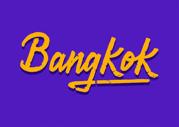 Vector bangkok hand lettering with 3d isometric effect vector illustration