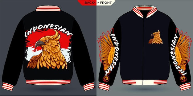 Vector bangkok rooster visualized with a jacket mock up