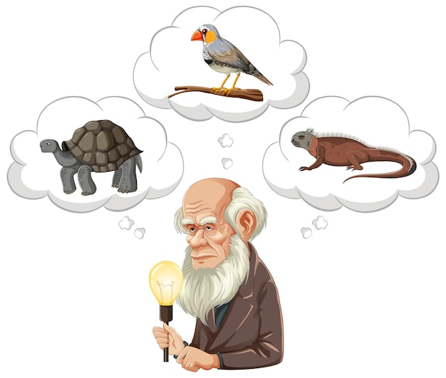 Bangkok thailandia 25 maggio 2023 caricatura di charles darwin