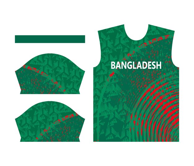 Дизайн спортивной футболки сборной Бангладеш по крикету или дизайн футболки Бангладеш по Крикету