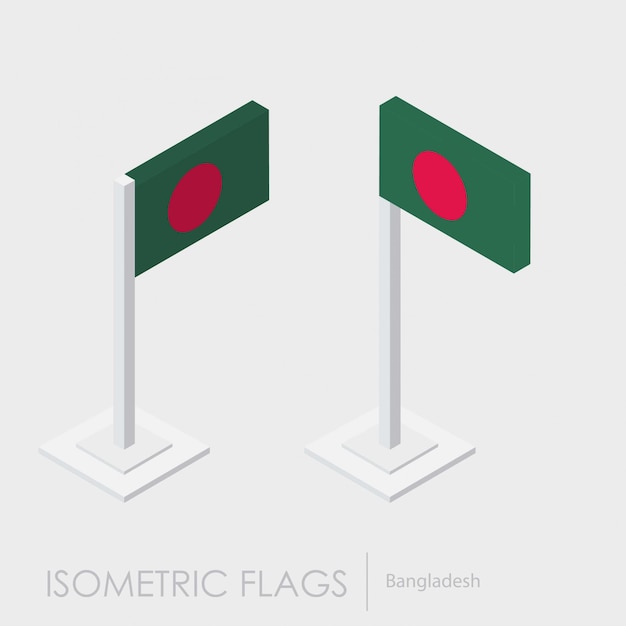 Bandiera del bangladesh 3d isometrico stile