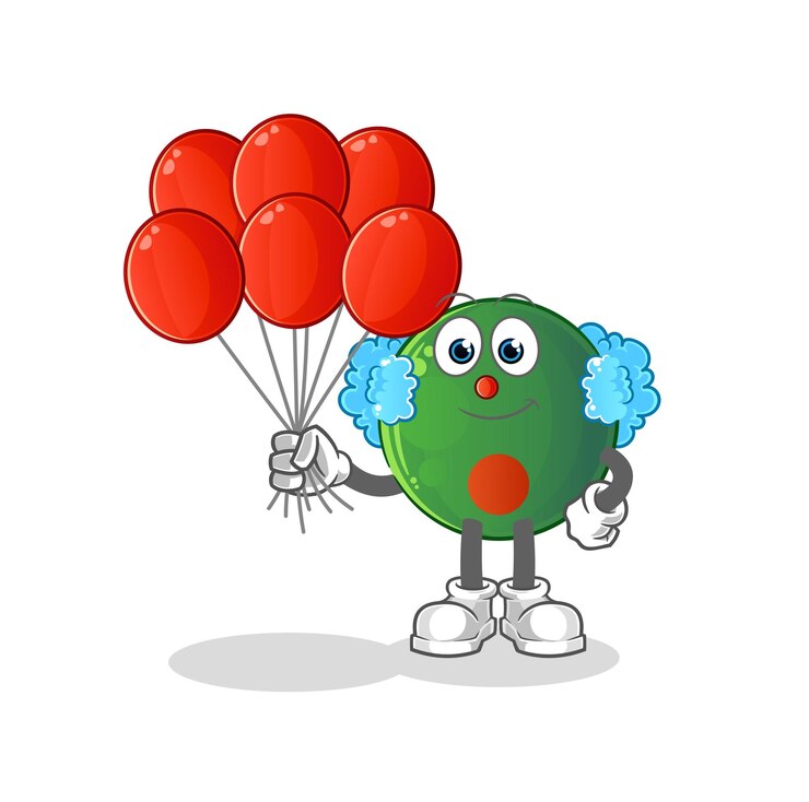 वेक्टर bangladesh flag clown with balloons vector cartoon character