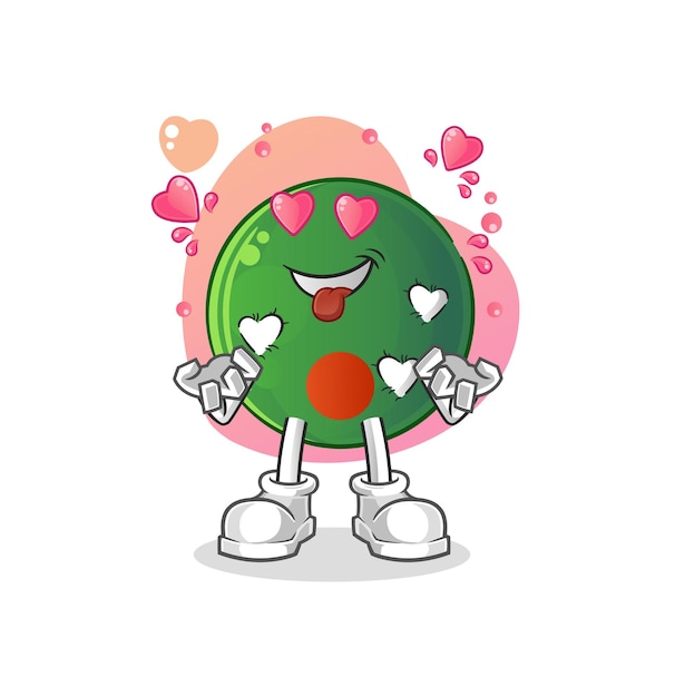 Bangladesh flag fallin love vector. cartoon character