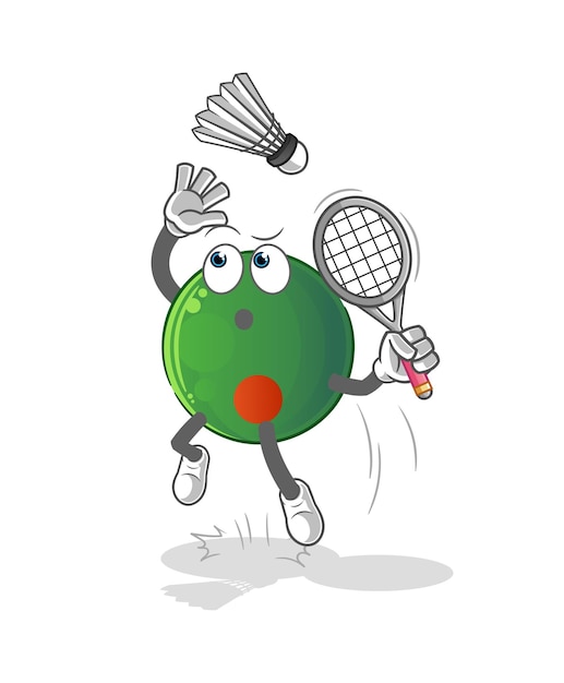 Vettore bandiera del bangladesh smash al vettore della mascotte del fumetto del fumetto di badminton