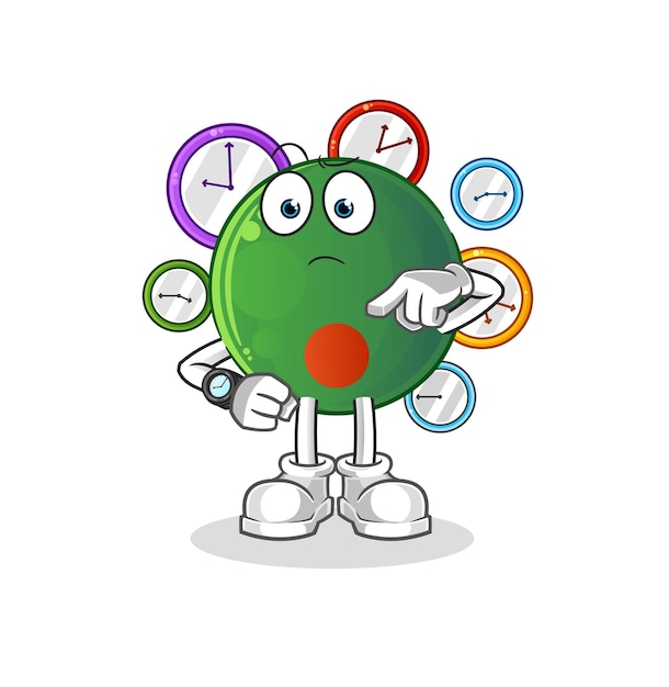 Bangladesh flag with wristwatch cartoon. cartoon mascot vector