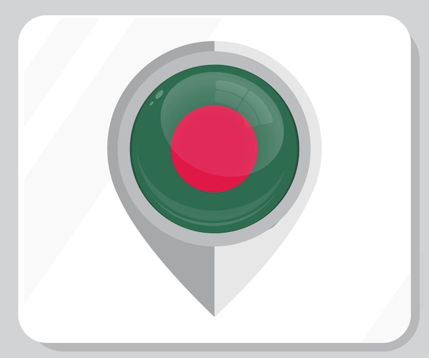 Bangladesh Glossy Pin Location Flag Icon