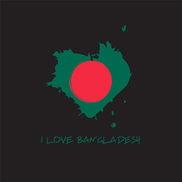 Vector bangladesh grunge vlag hart ontwerp vector illustratie