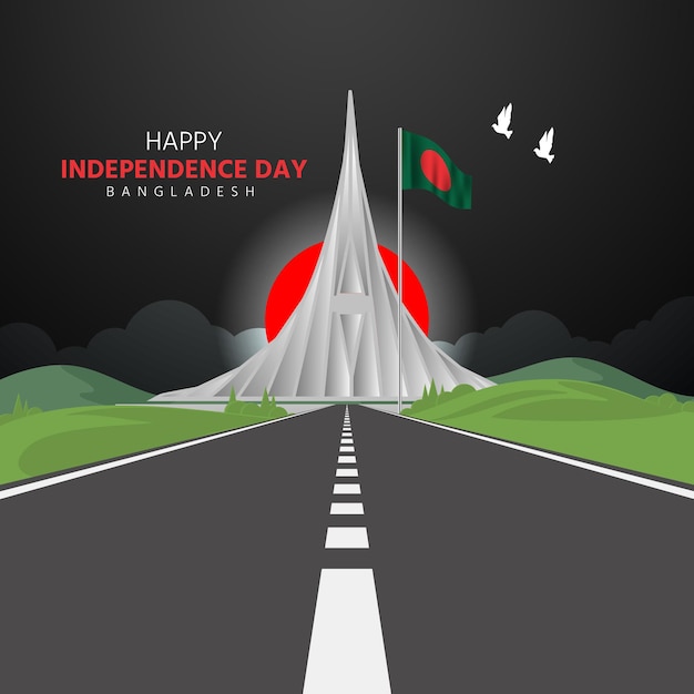 Bangladesh independence day social media post design vettore