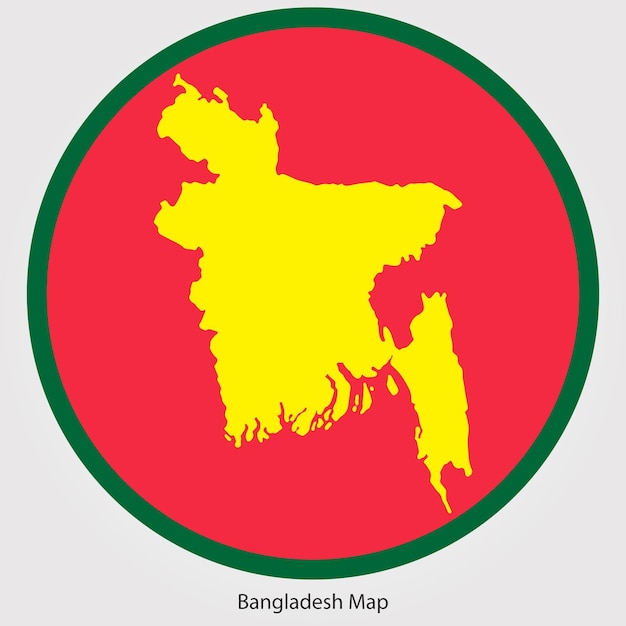 Bangladesh landkaart met nationale vlag