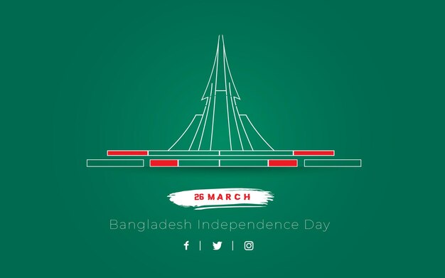 Vector bangladesh onafhankelijkheidsdag 26 maart