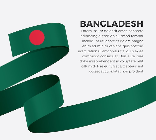 Bangladesh ribbon flag, vector illustration on a white background