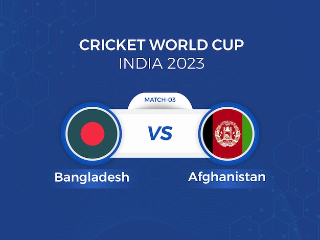 Bangladesh versus Afghanistan 2023 cricketwereldbeker met schema-uitzending sjabloonontwerp