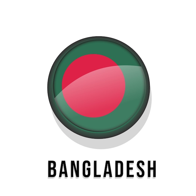 Vector bangladesh vlag 3d cirkel glanzende vorm