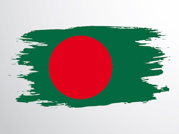 Bangladesh vlag geschilderd door borstel