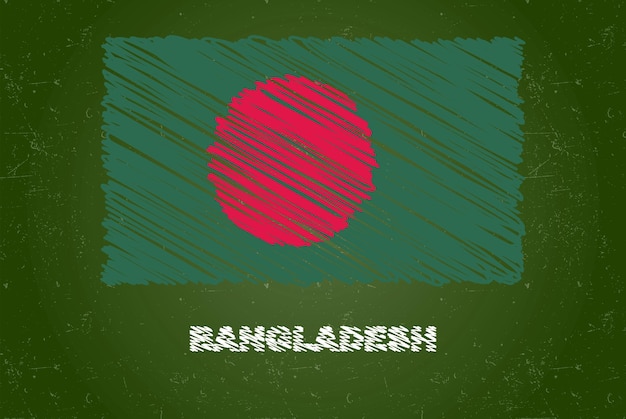 Vector bangladesh vlag krijt effect op schoolbord handtekening vlag vlag voor kinderen klaslokaal materiaal