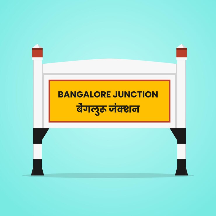 वेक्टर banglore junction railways name sign board vector illustration
