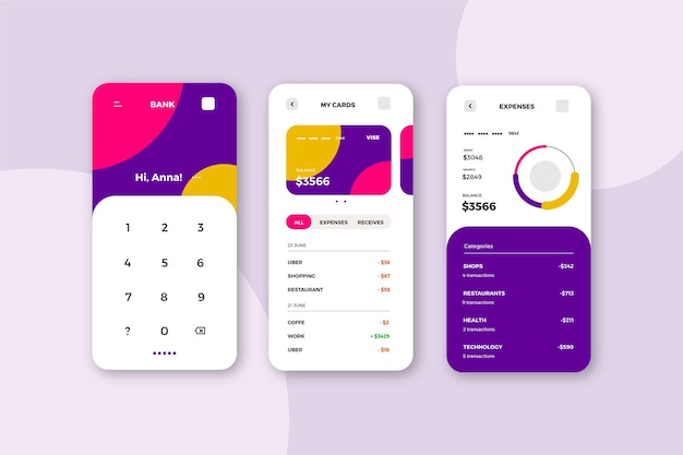 Bank app-interface concept