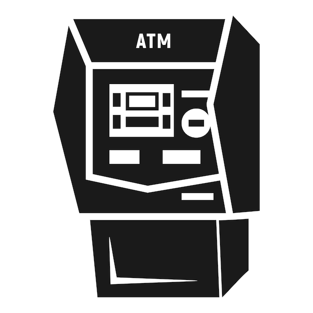 銀行 atm アイコン 白い背景に分離された web デザインの銀行 atm ベクトル アイコンのシンプルなイラスト