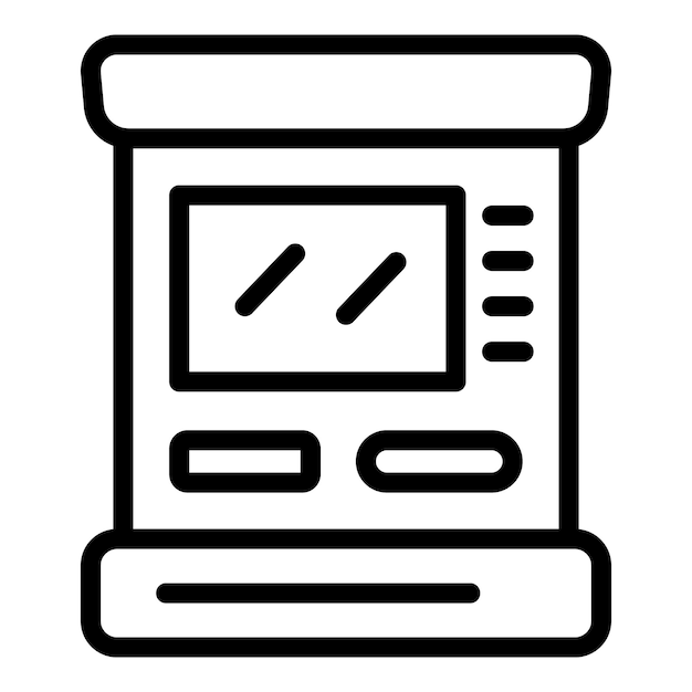 Bank ATM-machine-icoontje Overzicht bank ATM-machine vector pictogram voor webdesign geïsoleerd op een witte achtergrond