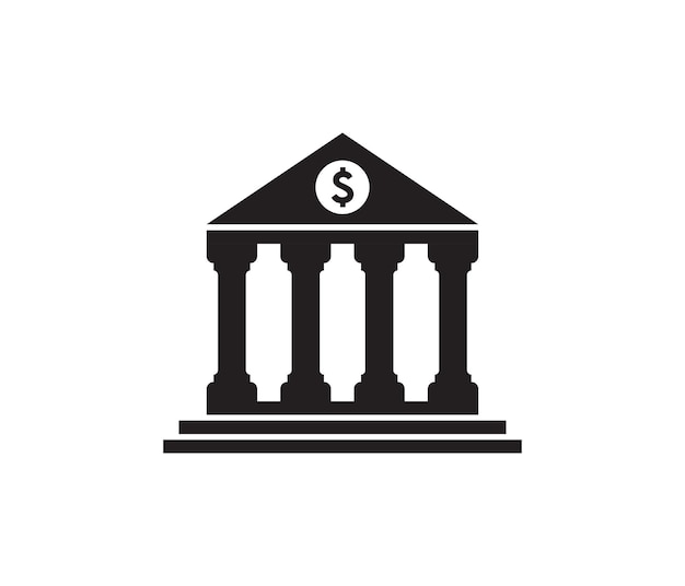 ベクトル 銀行の建物のアイコン アプリとウェブサイトの金融機関ベクトル