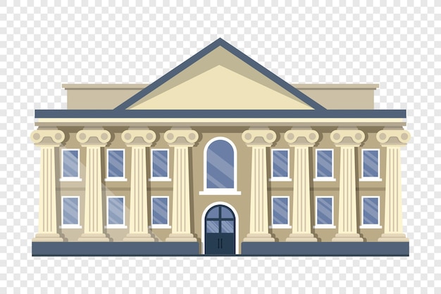 bank building icon in flat style financing department vector illustration on isolated background courthouse with columns sign business concept