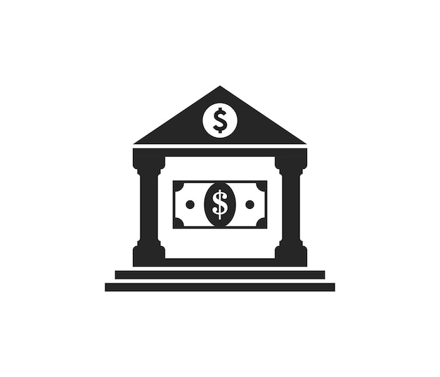 Vector bank building iconfinancial institution icon for mobile ui app and web