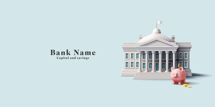 Vector bank building piggy bank with coins 3d white classic building with columns for business finance