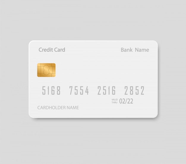 Vettore carta di credito mock up. carta di credito in plastica.