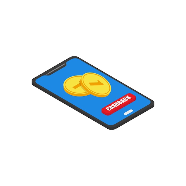 Bank cashback coins in the phone isometry