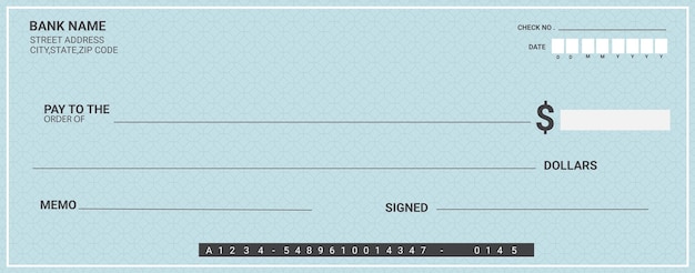 Vector bank check template vector