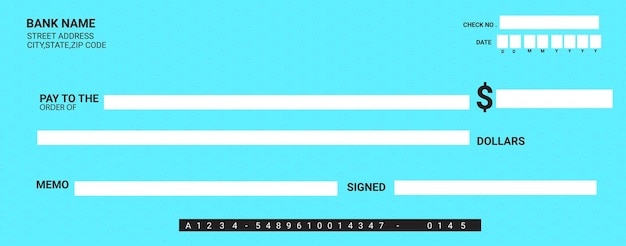 Vector bank check template vector