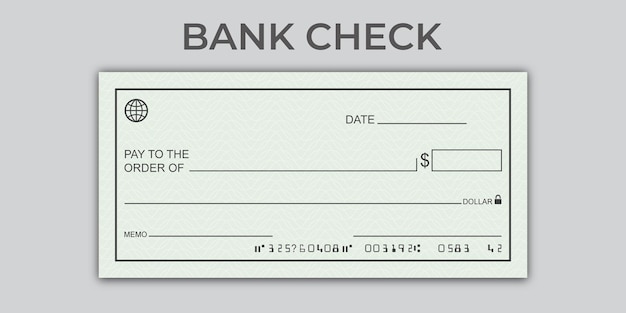 Bank check vector money cheque chequebook design