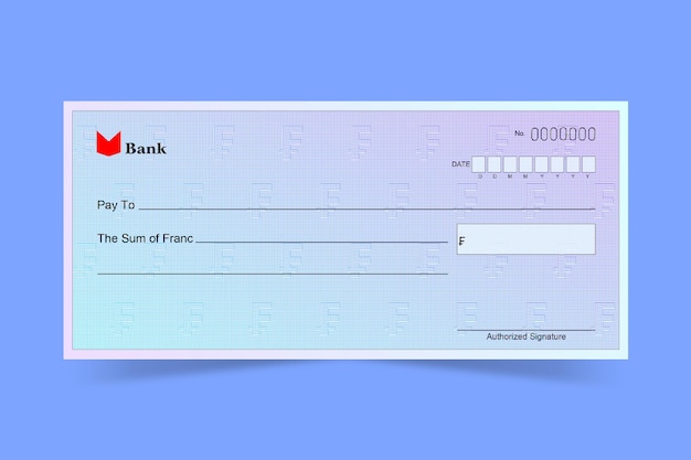 Bank Cheque Design Franc Relief background