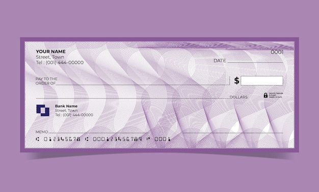 Bank cheque design USD guilloche background