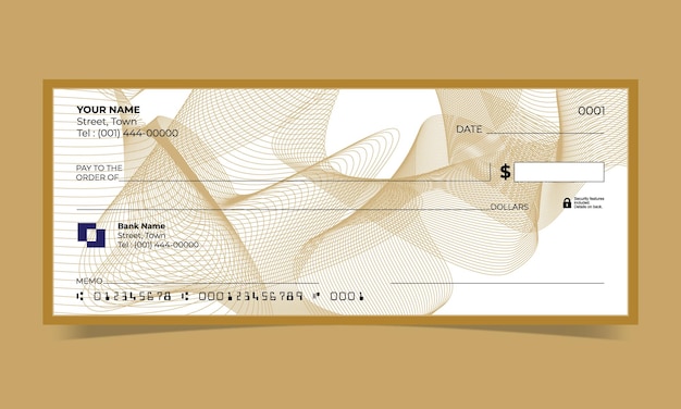 Bank cheque design USD guilloche background