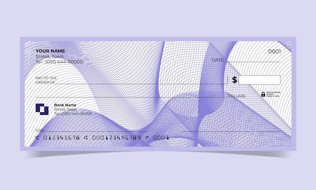 Bank cheque design USD guilloche background