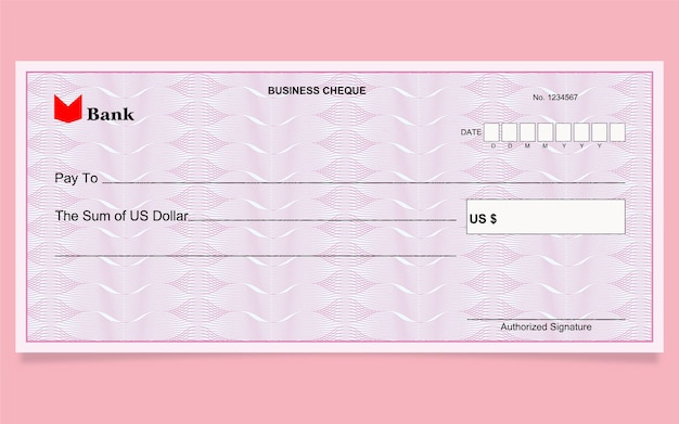 Bank cheque design usd guilloche background