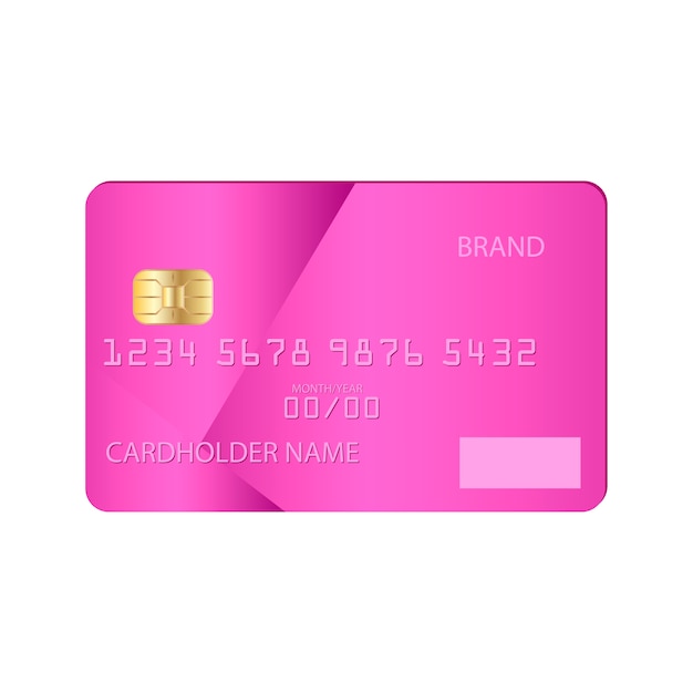 Vector bank credit card mockup template flat illustration