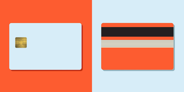 Bank creditcard vector mockup lege zakelijke sjabloon op kleur achtergrond