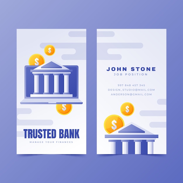 Bank and finance vertical business card template