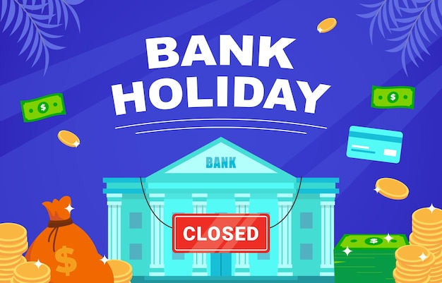 Vettore bank holiday poster banner illustrazione