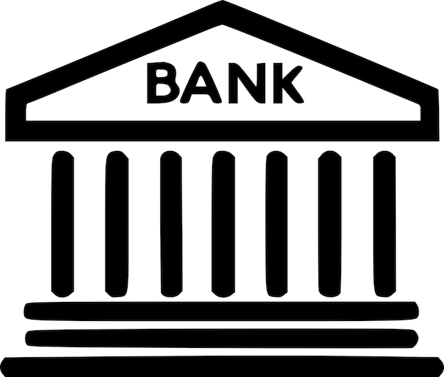 Vettore illustrazione vettoriale di bank minimalist e simple silhouette