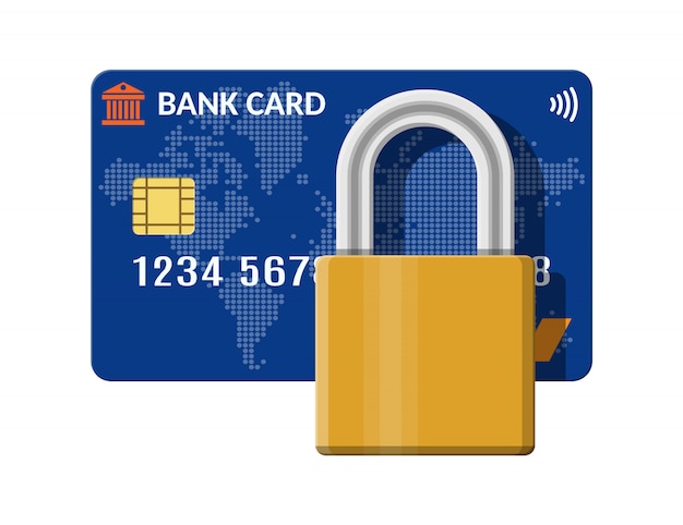 Bank- of creditcard met hangslot.